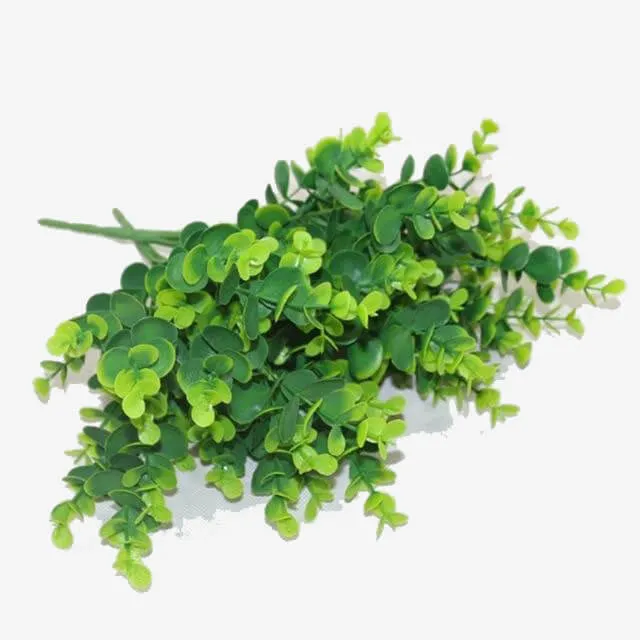 Grass Plastic Ferns Green Leaves Fake Flower