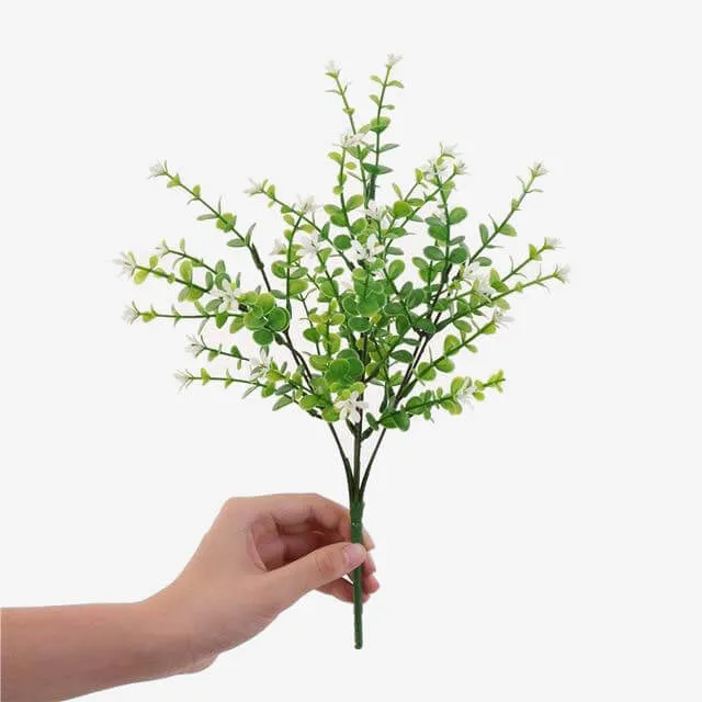 Grass Plastic Ferns Green Leaves Fake Flower